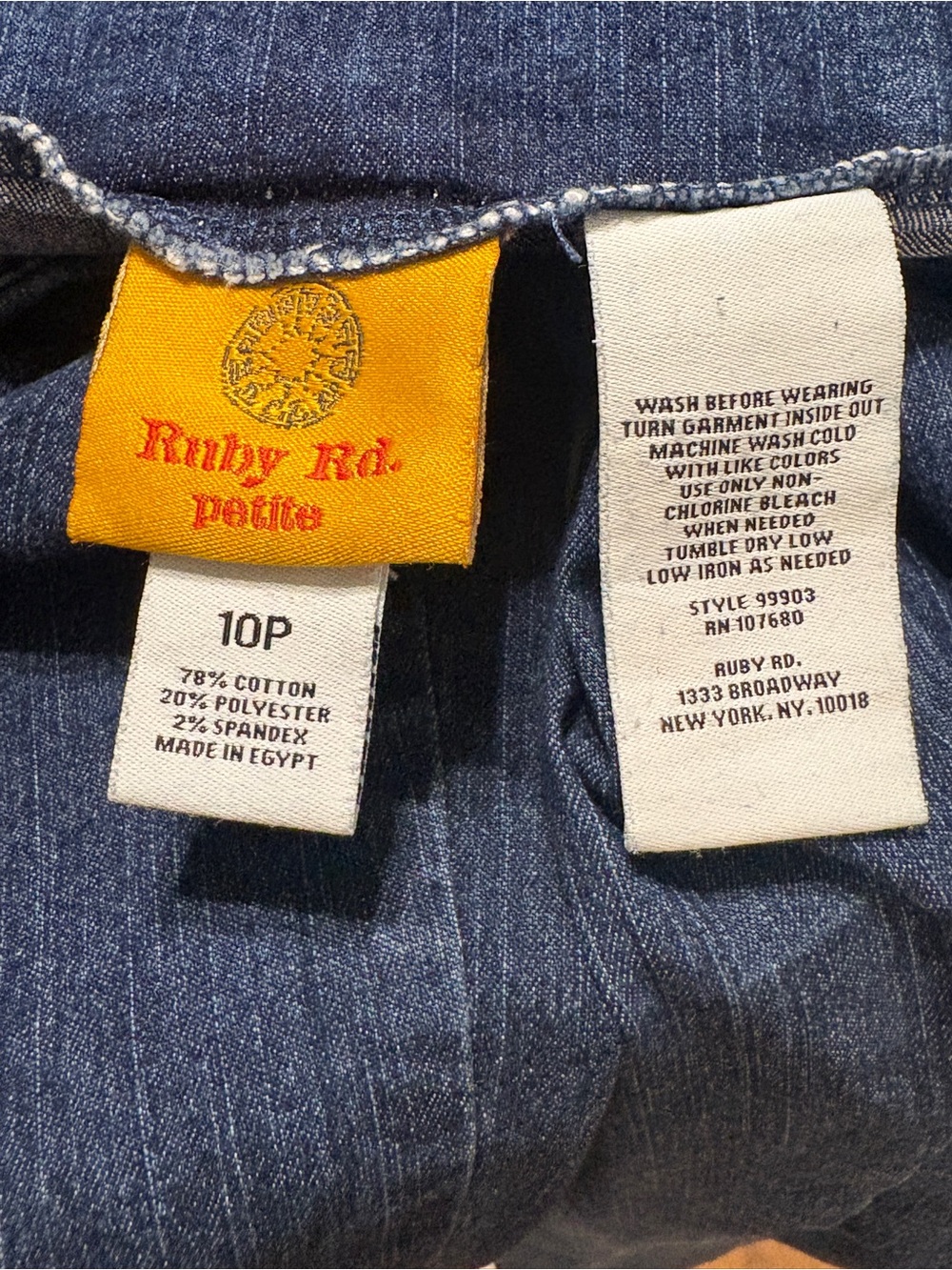 Ruby Rd. Dark Indigo Stretch Jeggings - Picture 6 of 6